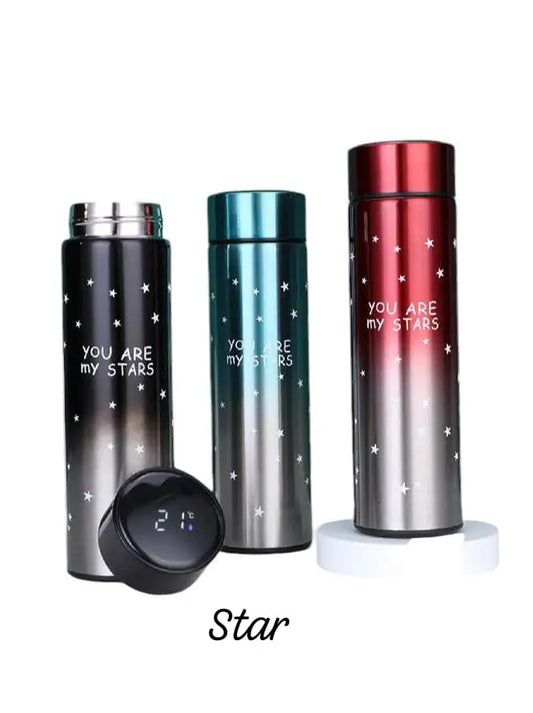 Star LED Temperature Water Bottle 500ml | Stainless Steel Hot & Cold - Triple-M Store